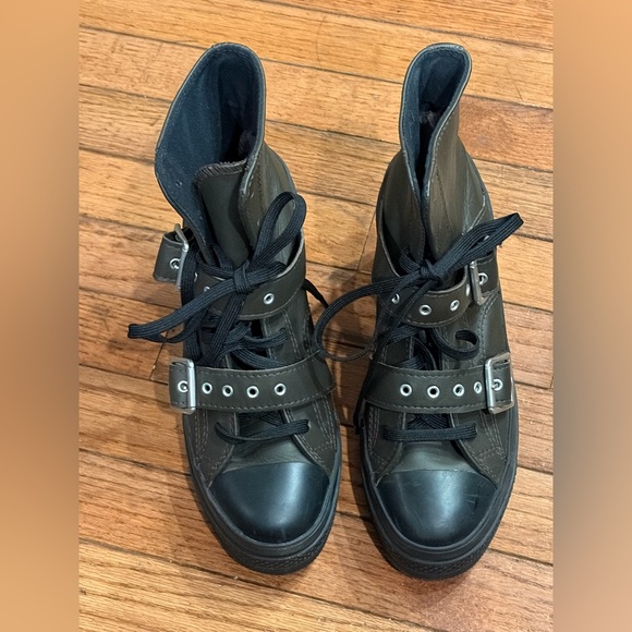 Converse Chuck 70 De Luxe Heel Leather & Buckles High Top Platform Boots Sz 8 - Picture 7 of 14